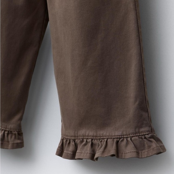 Zara Brown Ruffled Pants size 1 1/2 years (18 months) - Picture 3 of 7